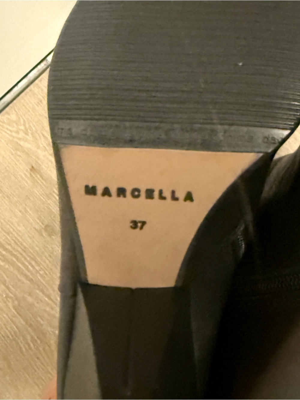 MARCELLA | Classic Black Leather Pointed Ankle Boots with Block Heel - Picture 5 of 7